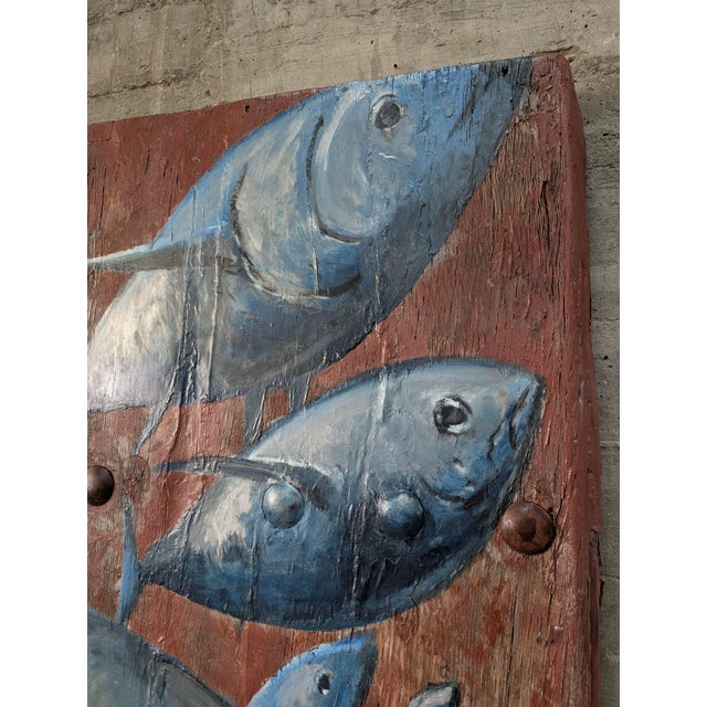 19th Century Spanish Farmhouse Gate with Marine Mural of Tuna For Sale - Image 11 of 18