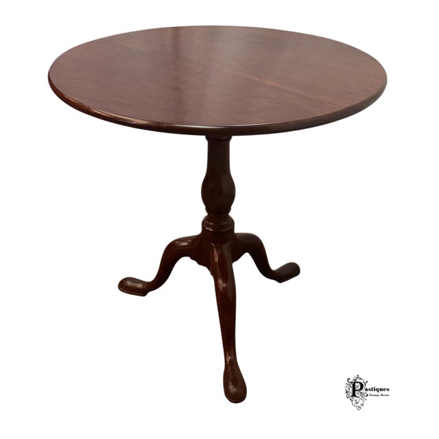 Vintage Traditional Chippendale Style Mahogany Tilt Too Accent Table For Sale In Greensboro - Image 6 of 10