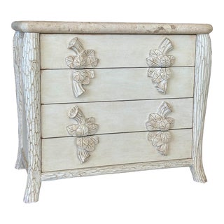 Late 20th Century Sculptural Faux Bois Four Drawer Chest of Drawers For Sale