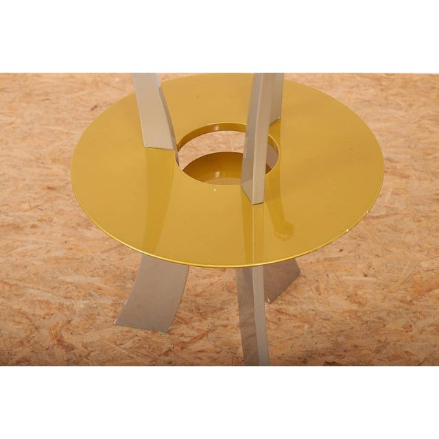 Gold Silver Metallic Orchid Wood Frame Side Table by Massimo Morozzi for Archizoom, 1980s For Sale - Image 8 of 15