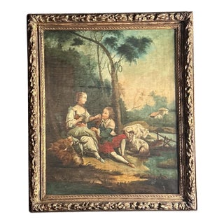 19th Century Rococo Young Love Painting For Sale