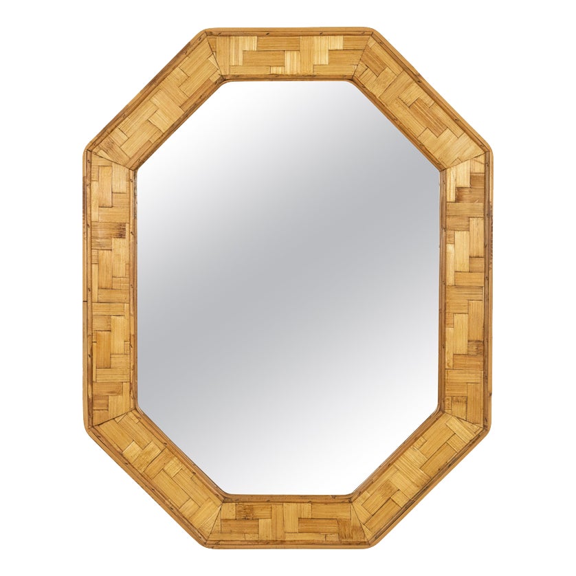 Mid-Century Wall Mirror Rattan and Bamboo Vivai Del Sud Style, Italy ...