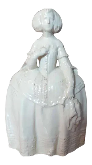 19th Century English Pottery Elizabethan Woman Figure