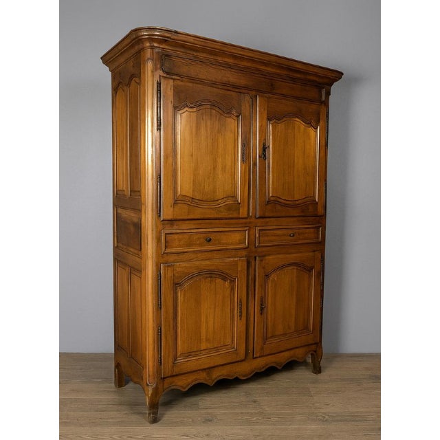 Louis XV Four-Door Walnut Cabinet For Sale - Image 5 of 6
