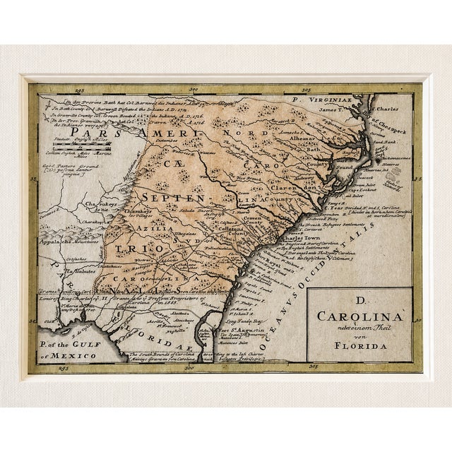 American 1757 Map of North & South Carolina, Georgia, and Florida, by Homman Heirs For Sale - Image 3 of 4