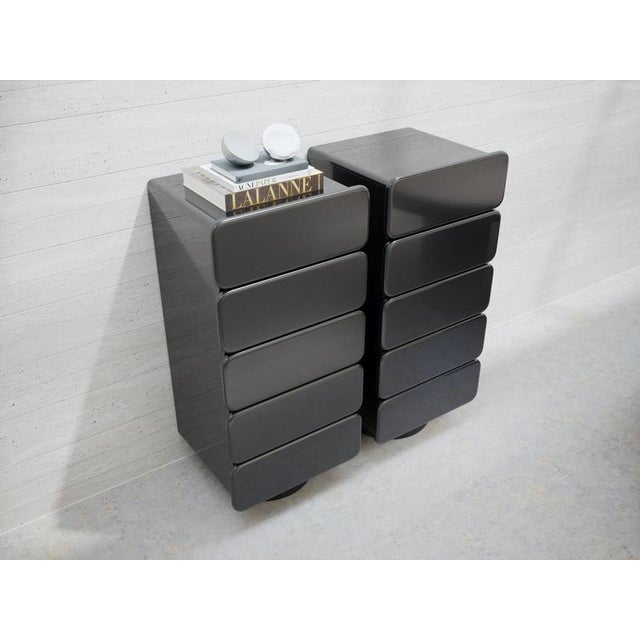 Marte D5 Cinquino High Dresser with 5 Drawers and Black Finish by Ultramobili For Sale - Image 11 of 12