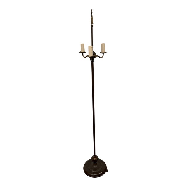 Mid 20th Century Victorian Etched Brass Floor Lamp For Sale