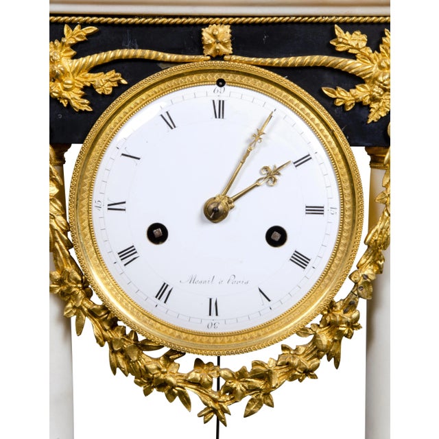 Early 19th Century French Restauration Gilt Bronze Clock Signed Mesnil, Paris For Sale - Image 5 of 13