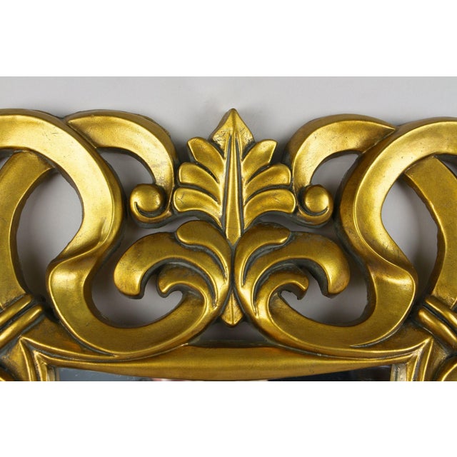 Glass Florentine Gilt Lacquered Wall Mirror, Italy, 1970s For Sale - Image 7 of 18