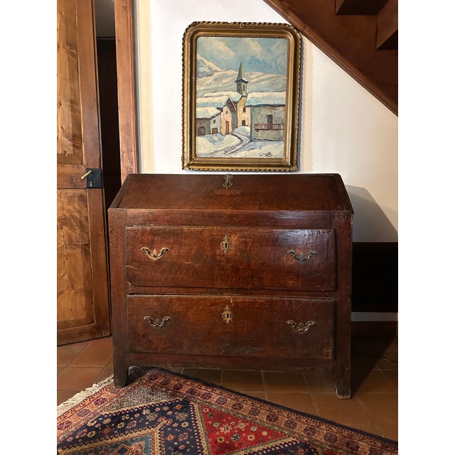 Rustic drop-leaf cabinet, Italy, Louis XVI era, cherry wood, poplar wood interior, antique bronze handles, but as you can...