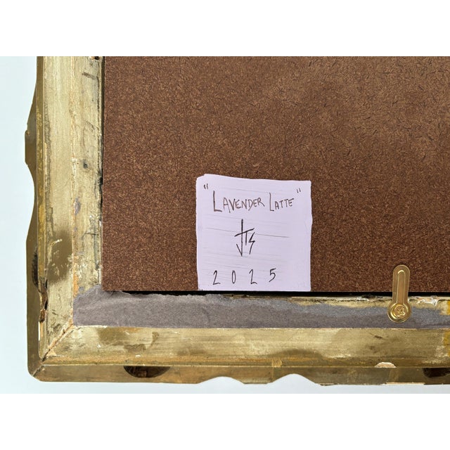 "Lavender Latte" Abstract Painting in Antique Frame, Transitional Original Art by JTS For Sale In Minneapolis - Image 6 of 7