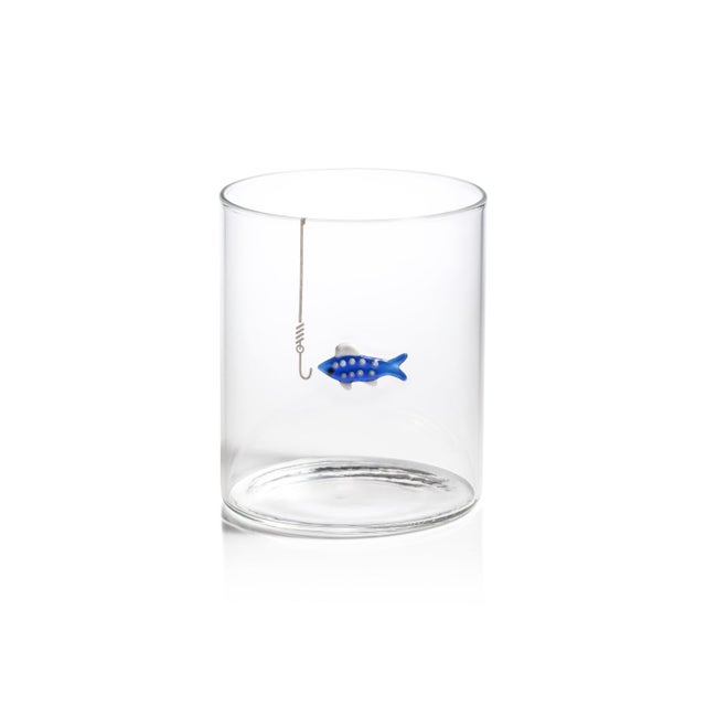 Traditional Tidal Sip Fish Glass Tumblers, 3-Piece Assorted Set For Sale - Image 3 of 6