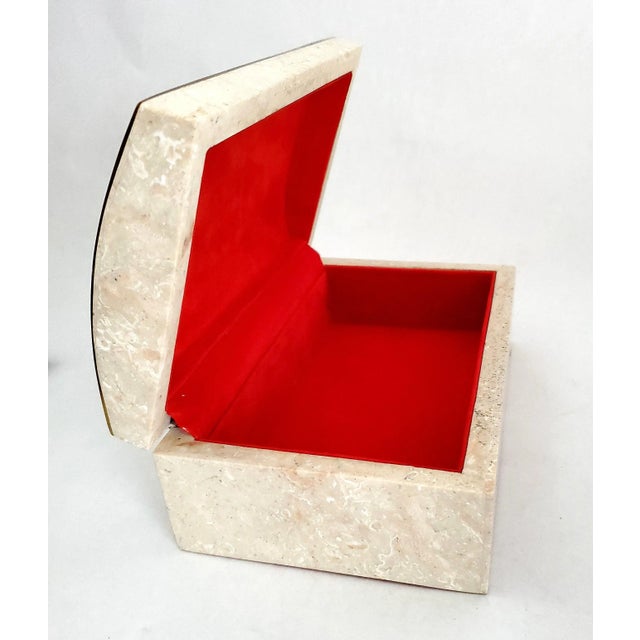 Metal Jewelry Box Seashells Marble Inlay For Sale - Image 7 of 10