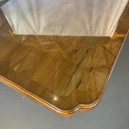 Art Deco Walnut Burr Desk with Glass Top, 1930s For Sale - Image 4 of 10