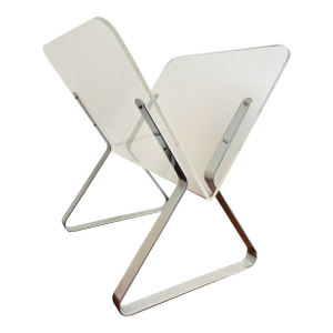 1970s Milo Baughman Style Chrome and Lucite Magazine Holder