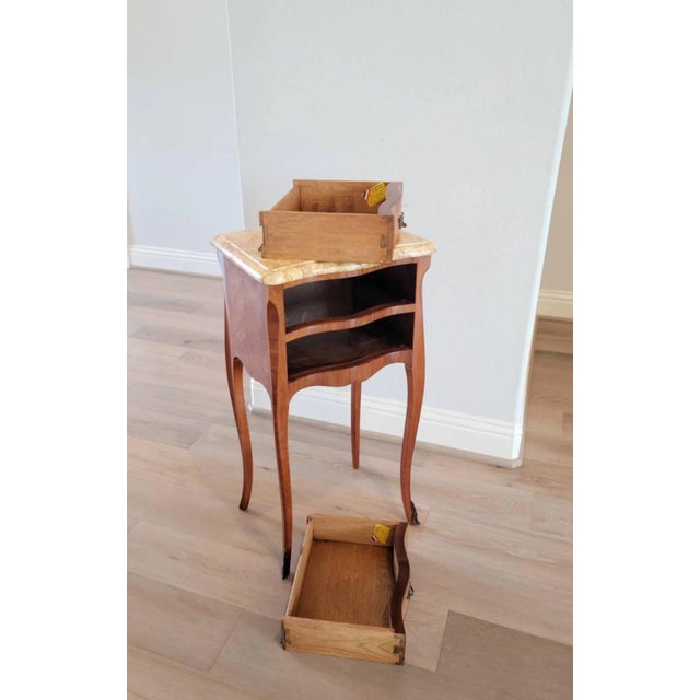 Vintage French Louis XV Style Bombe End Table by Camaro For Sale - Image 10 of 11