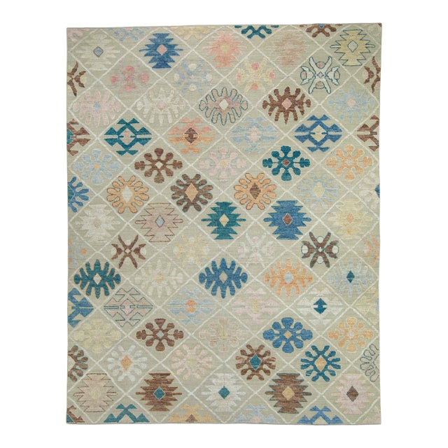 Turkish Kilim Oriental Handmade Flatweave 9'7" x 12'2" #18562 For Sale