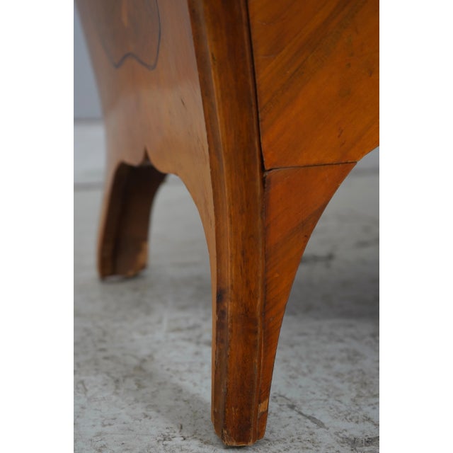 Italian Marquetry Inlaid Bombe Commode Chest For Sale - Image 16 of 18