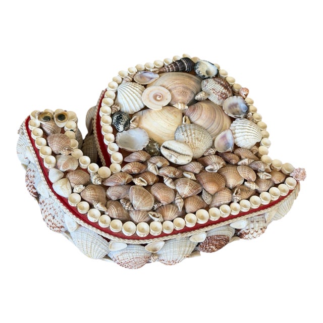 Vintage Coastal Seashell Snail Trinket Box – Florida Kitsch Jewelry Box For Sale