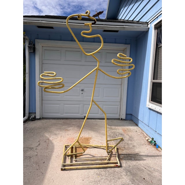 1990s Monumental Signed Barrett DeBusk “Walking Bod “ Steel Sculpture - 90” High For Sale - Image 4 of 12