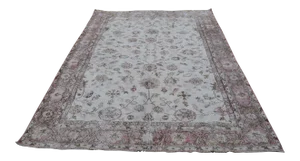 Vintage Turkish Oushak Accent Rug in Warm Soft Muted Color 6'5" X 10'