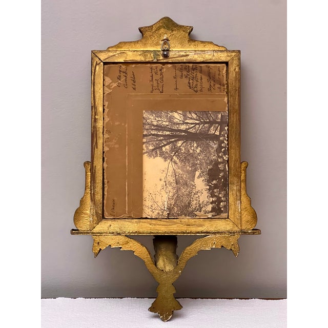 19th Century French Adam Style Carved Giltwood Beveled Mirror With Shelf For Sale - Image 11 of 11