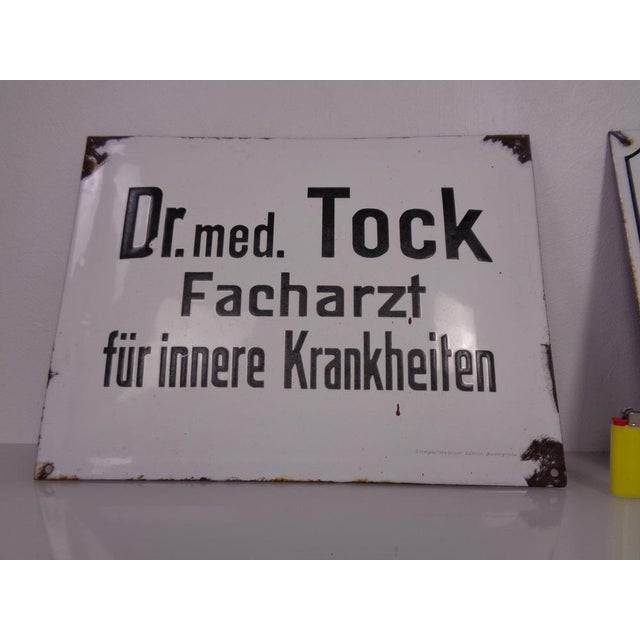 Curved Enameled Doctor's Office Sign, 1960s, Set of 2 For Sale - Image 14 of 18