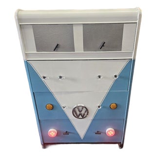 Custom Vintage Vw Bus Waterfall Dresser With Working Headlights For Sale