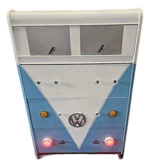 Custom Vintage Vw Bus Waterfall Dresser With Working Headlights