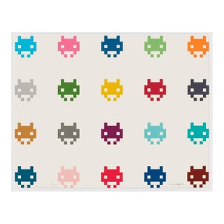 Invader, InvadHirst (Large Framed, Dual Signed Silkscreen), 2025 For Sale