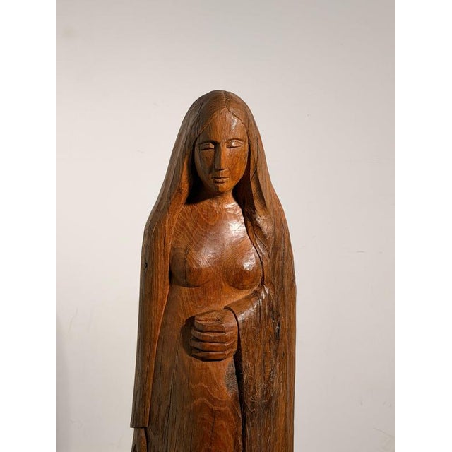 Carved Wooden Female Sculpture by Rutger Rosier For Sale - Image 3 of 7