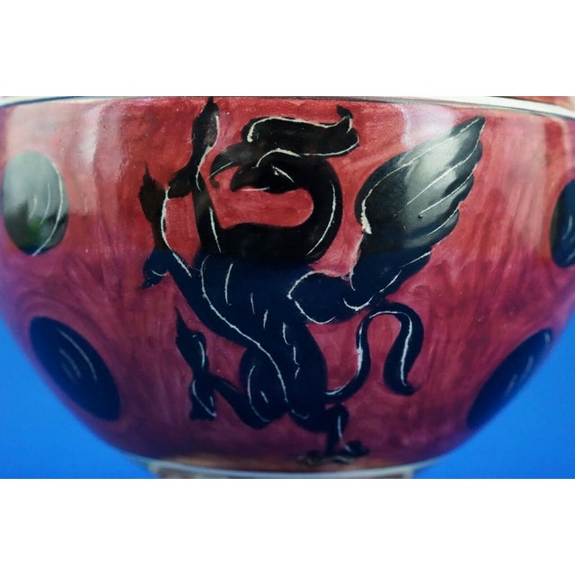 Majolica Lustre Ceramic Vase with Griffin by Angelo Pascucci of Icap Gualdo Tadino, Italy, 1920s For Sale - Image 18 of 18