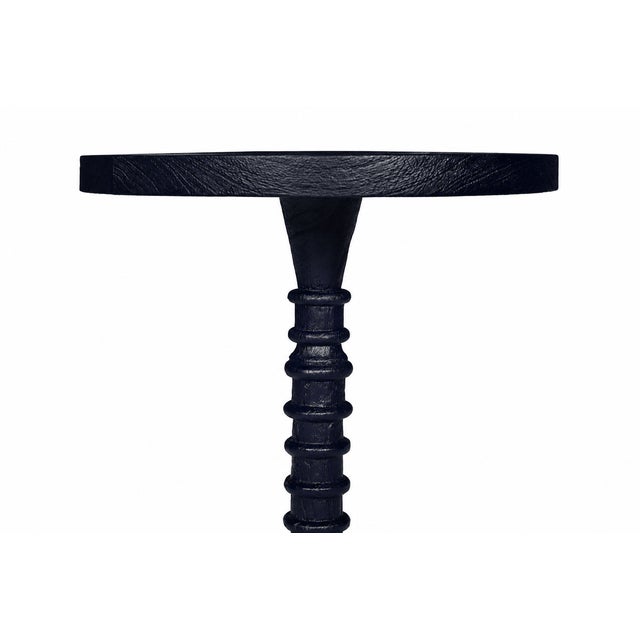 Threaded Drink Table Navy Blue For Sale In Chicago - Image 6 of 10