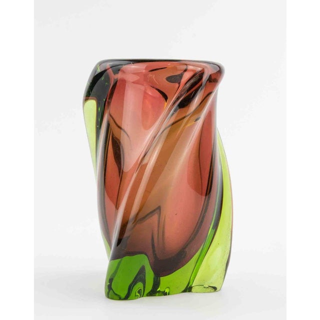 Mid-Century Sommerso Elica Glass Vase attributed to Josef Hospodka, 1960s For Sale - Image 4 of 5