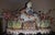 Type: Large vintage Italian porcelain figurine, likely from the Capodimonte manufactory. Scene: A rococo or baroque-style...