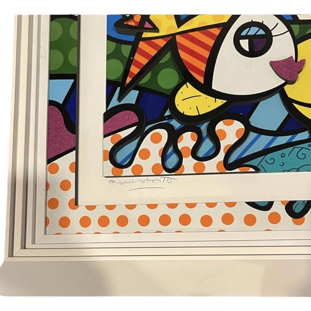 2010s Romero Britto 3-D Art Print "Deeply in Love Too" Pop Art. Signed Numbered 368/759 For Sale - Image 5 of 8