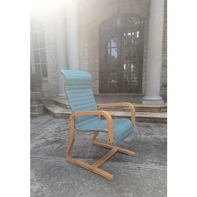 Mid Century Modern Thonet Bentwood Vinyl Cantilever Arm Chair For Sale - Image 11 of 15
