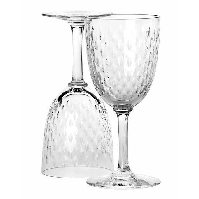 Mid-Century Modern Vintage Cut Crystal Wine Glasses- a Pair For Sale - Image 3 of 4