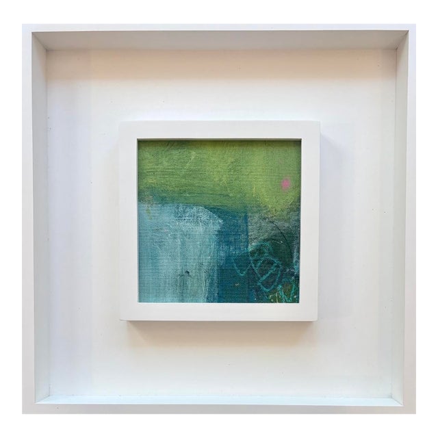 Sarah Trundle, Contemporary Abstract Framed Painting, "Blue Bayou" For Sale