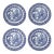 Vintage Set of 4 Pearl Stoneware Blue & White Transfer Plates by Podmore & Walker and Co. For Sale
