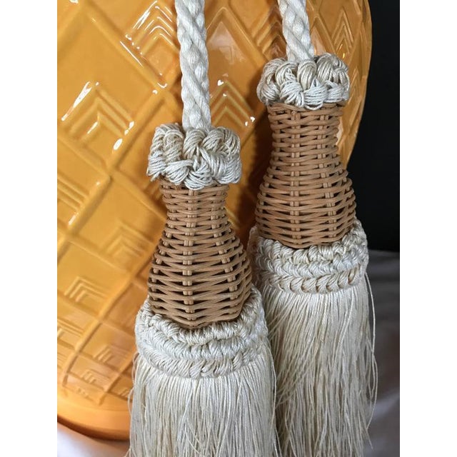 Yellow Glazed Ceramic Jardinière Lidded Vase Lamps - A Pair For Sale - Image 9 of 9