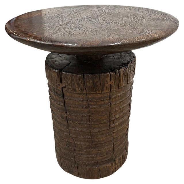 Andrianna Shamaris Impressive Century Old Teak Wood Side Table or Entry Table For Sale - Image 15 of 18