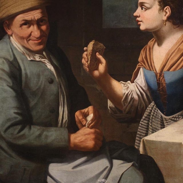 Lombard School Artist, Figurative Composition, 1670, Oil Painting on Canvas For Sale - Image 7 of 14