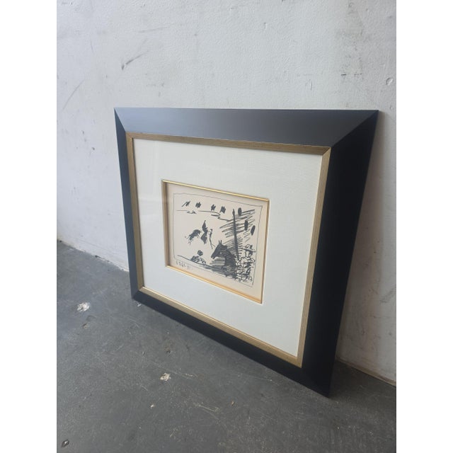 Modern Pablo Picasso Framed Litograph " a Los Toros , Jeu De La Cape 1961" For Sale - Image 3 of 5