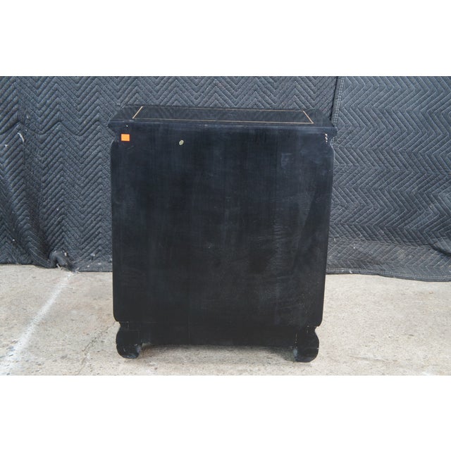 Vintage Chinese Black Lacquer Dimunitive Small Side Table Cabinet Chinoiserie For Sale - Image 11 of 11
