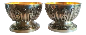 Vintage 1990s Corbell & Co Silver Plated Footed Catchalls - a Pair