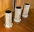 Set of 3 silvered bronze bud vases from the late 19th- early 20th century.
