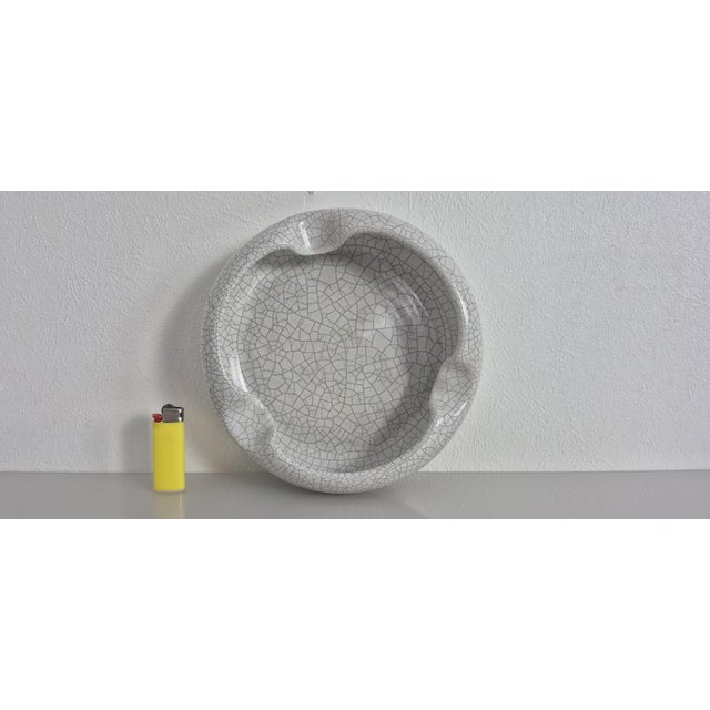 Black Large Craquele Ceramic Ashtray from Silberdistel, Germany, 1970s For Sale - Image 8 of 11