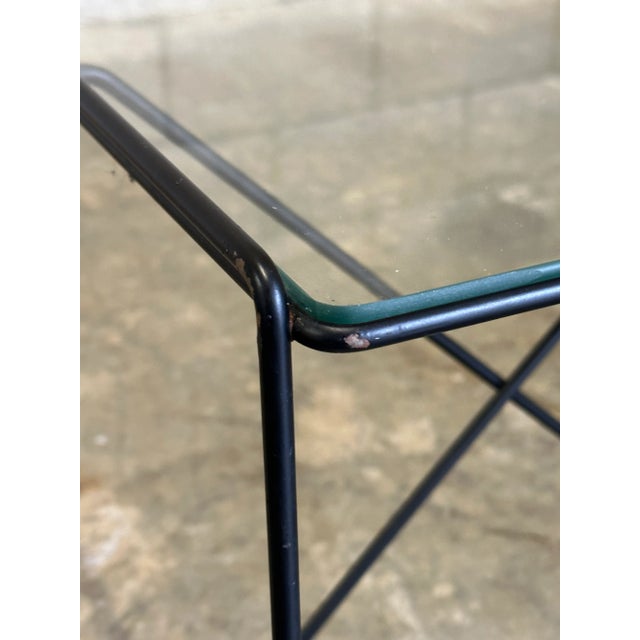 Black 1980s Iron and Glass Modernist Tables Attributed to Max Sauze, a Pair For Sale - Image 8 of 10