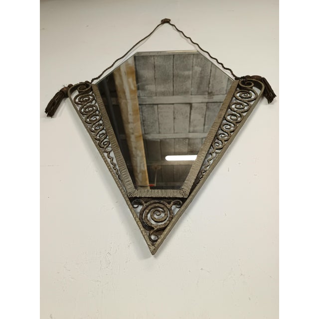 Art Deco Wrought Iron Mirror, 1920s, in Good conditions. Designed 1920 to 1949